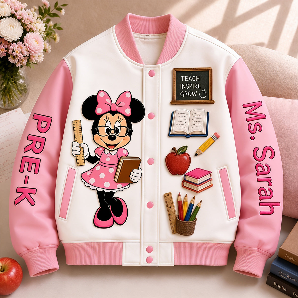 Teacher Gift - Personalized Mouse Varsity Jacket