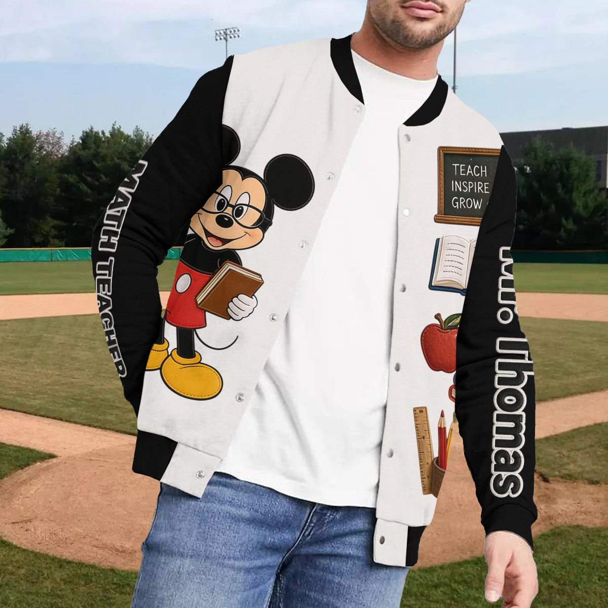 Teacher Gift - Personalized Mouse Varsity Jacket
