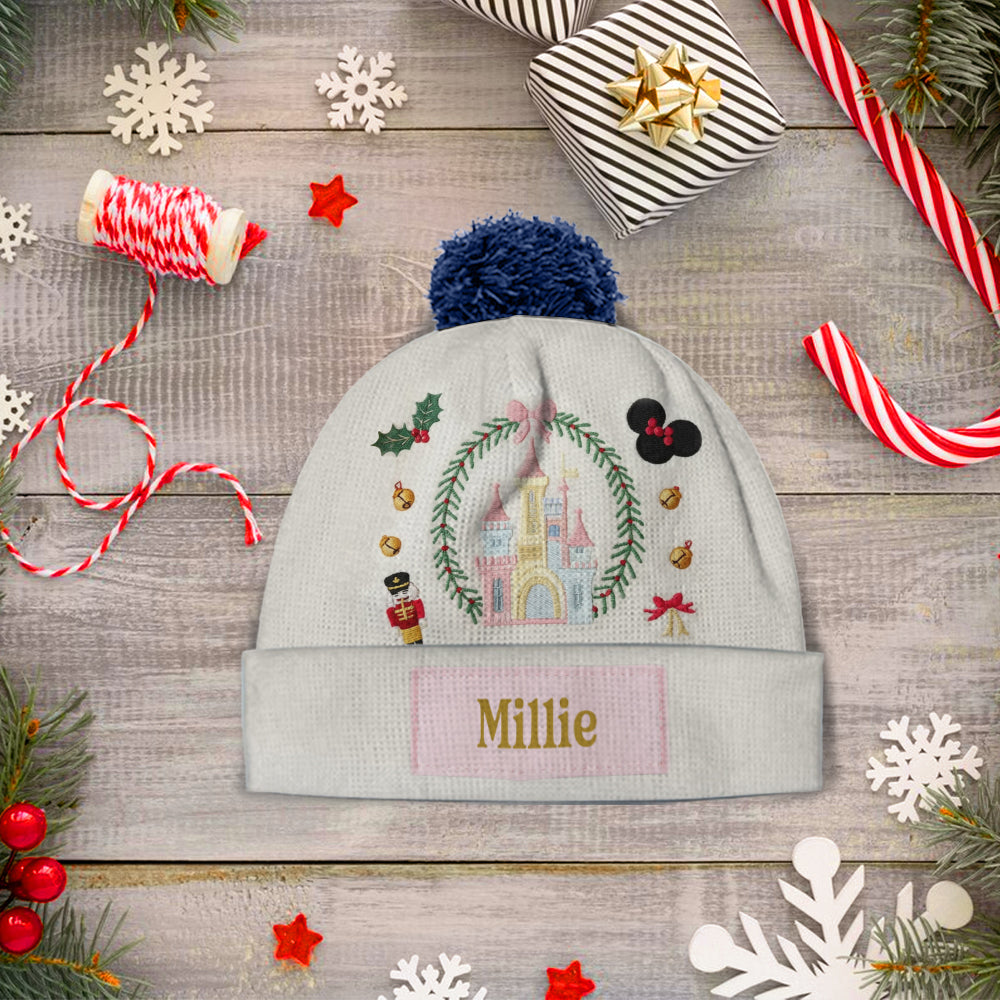 Magical Christmas Castle - Personalized Kid Beanie Hat