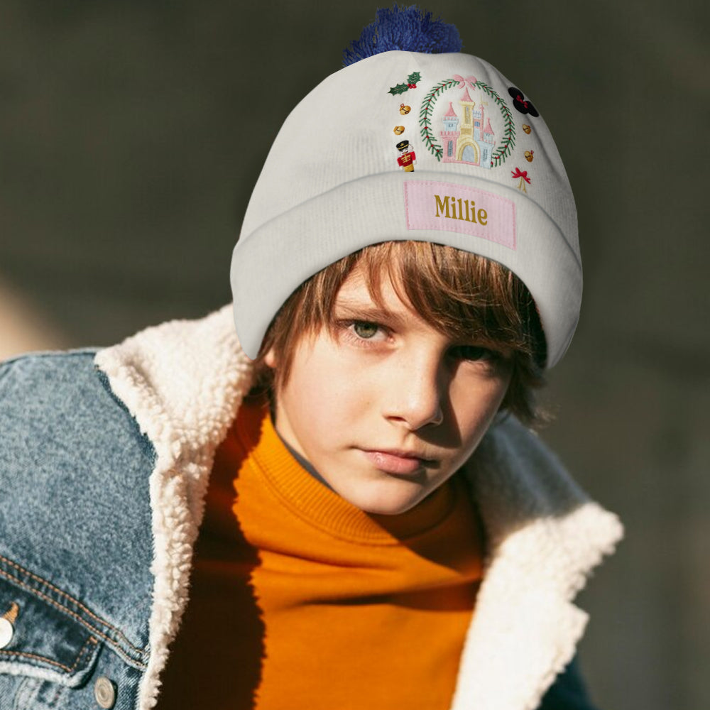 Magical Christmas Castle - Personalized Kid Beanie Hat