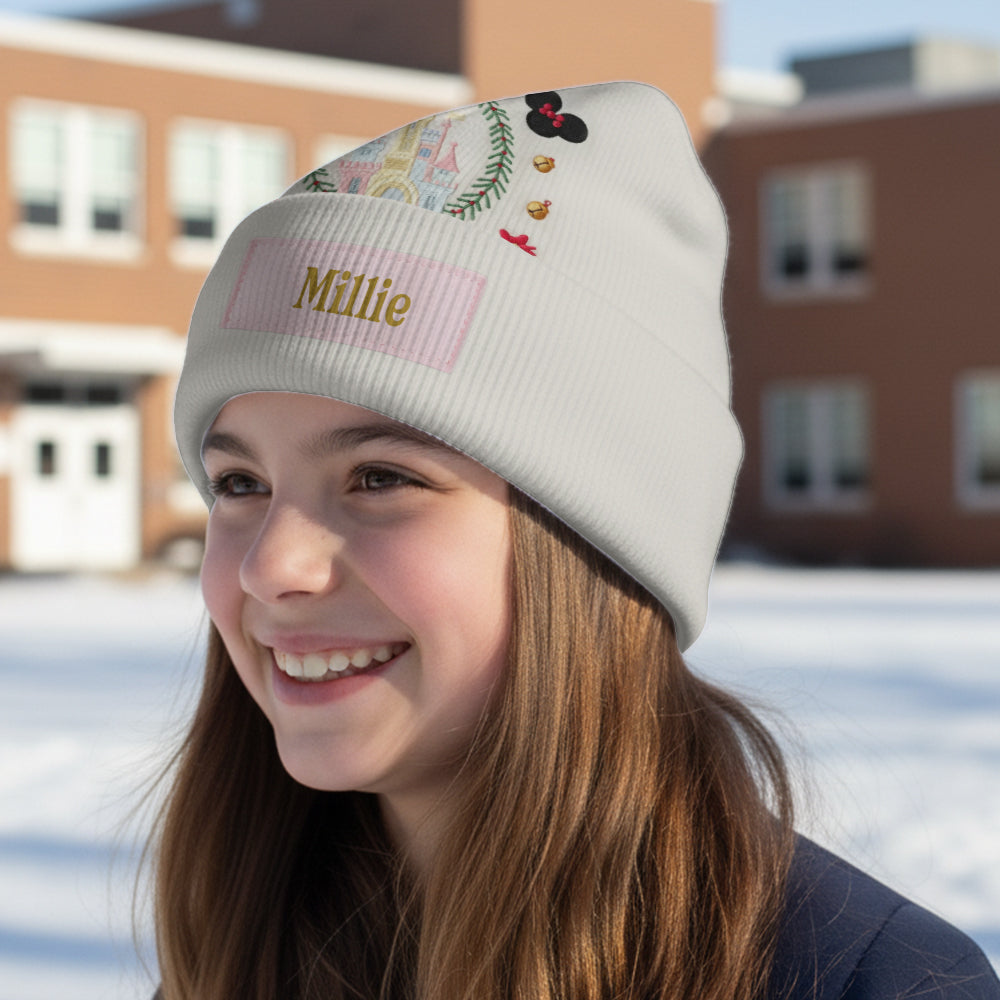 Magical Christmas Castle - Personalized Kid Beanie Hat