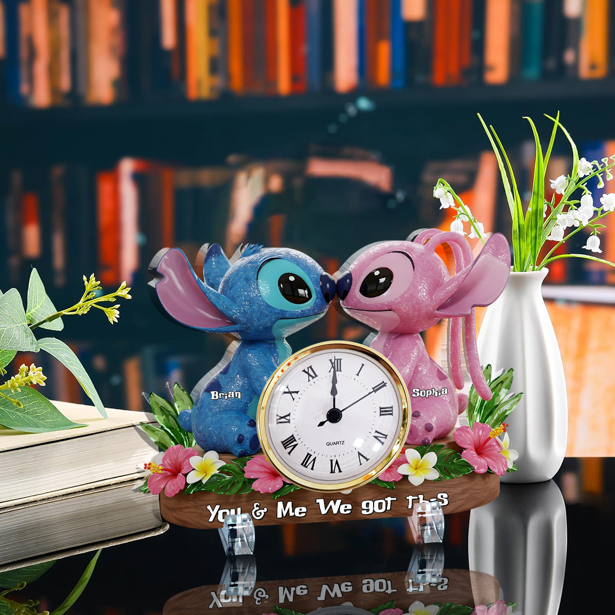 Ohana Time - Personalized Ohana Acrylic Clock Plaque