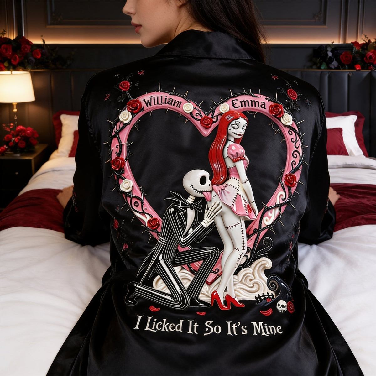 Till Death Do Us Part - Personalized Nightmare Satin Robe