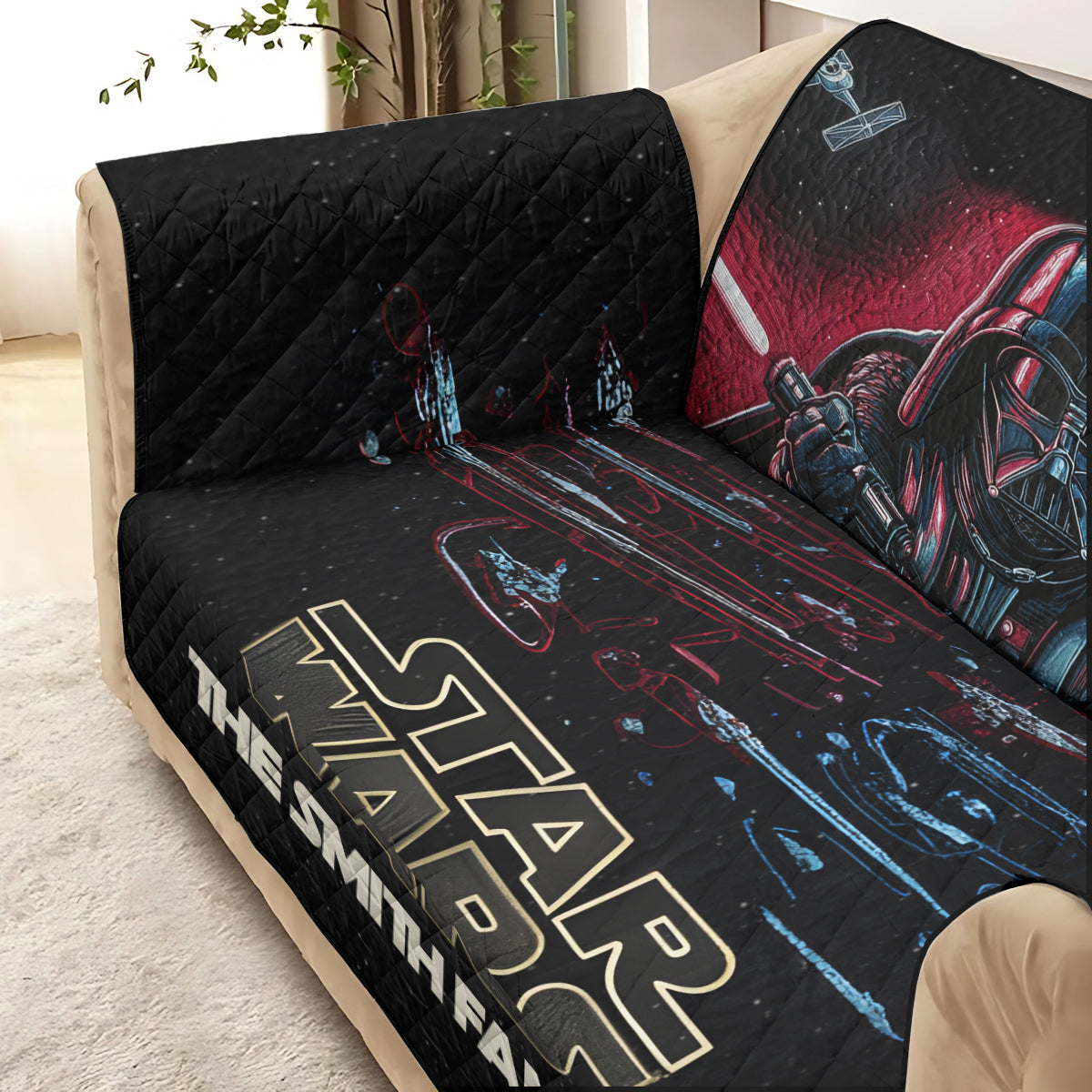 Join The Dark Side - Personalized The Force Quilted Sofa/Couch Cover