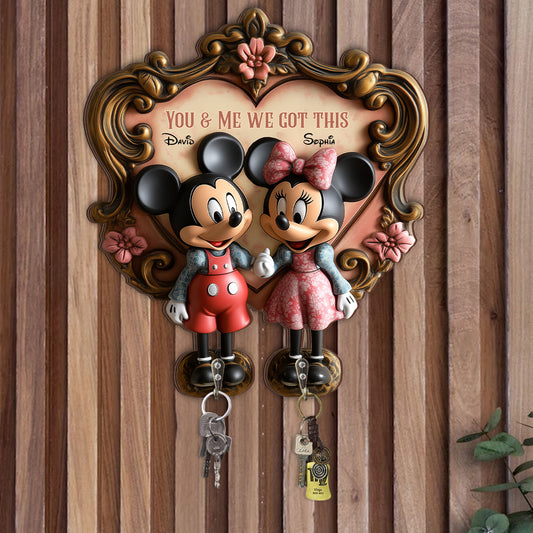 You & Me We Got This - Personalized Mouse Custom Shaped Key Rack