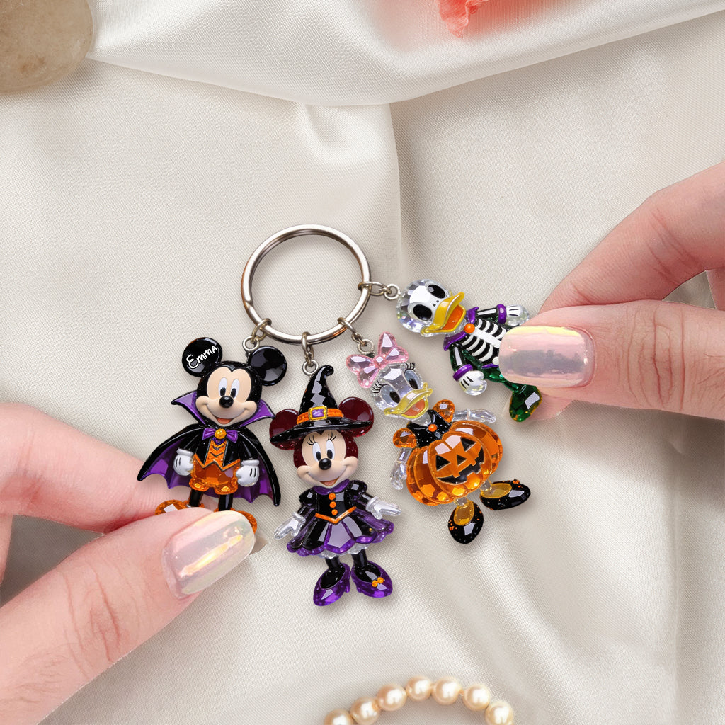 Halloween Vibes - Personalized Mouse Premium Keychain With Charms