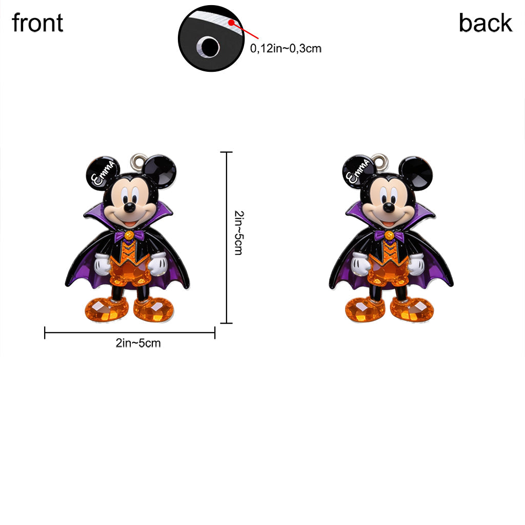 Halloween Vibes - Personalized Mouse Premium Keychain With Charms
