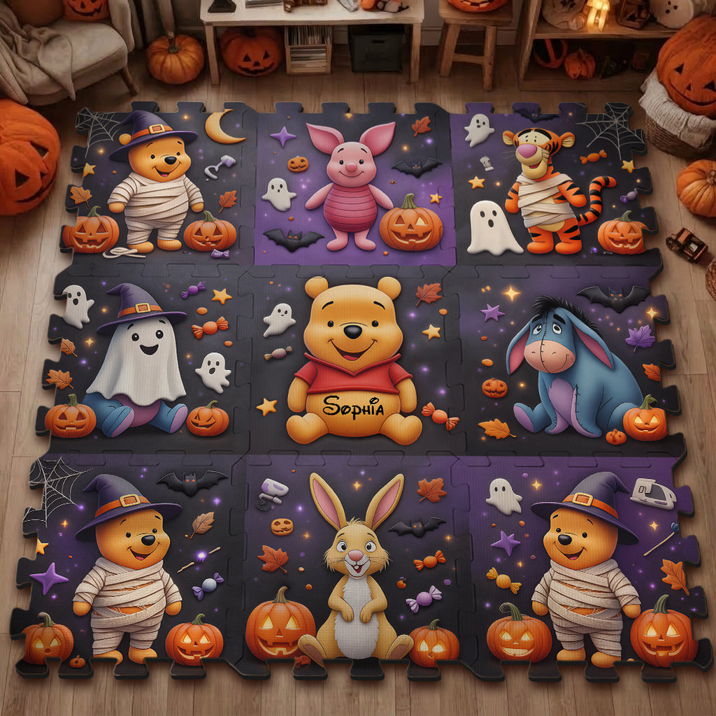 Halloween Friends - Personalized Yellow Bear Foam Puzzle Mat