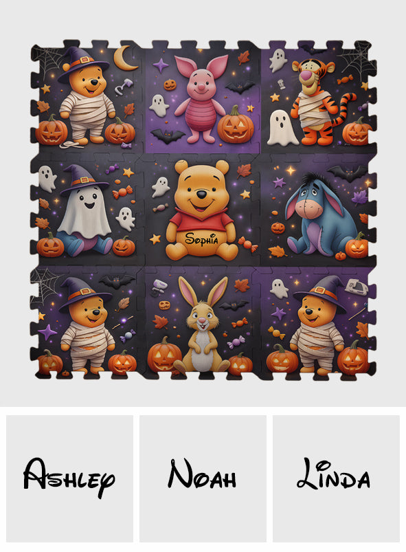 Halloween Friends - Personalized Yellow Bear Foam Puzzle Mat
