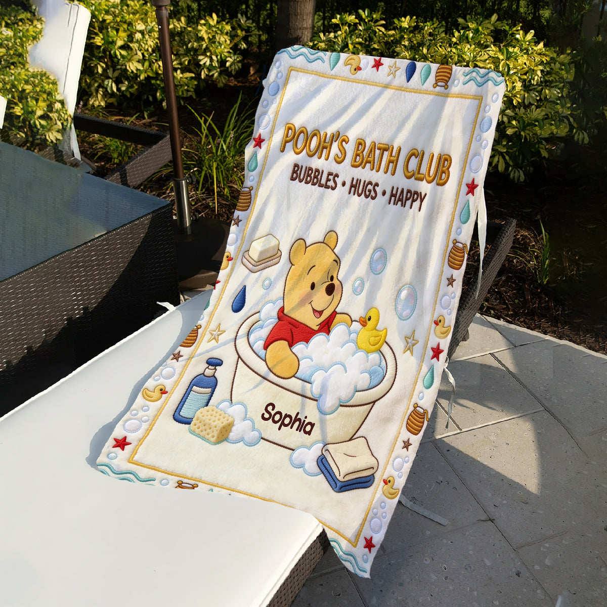 Bath Club - Personalized Yellow Bear Quick-dry Beach Towel/ Bath Towel