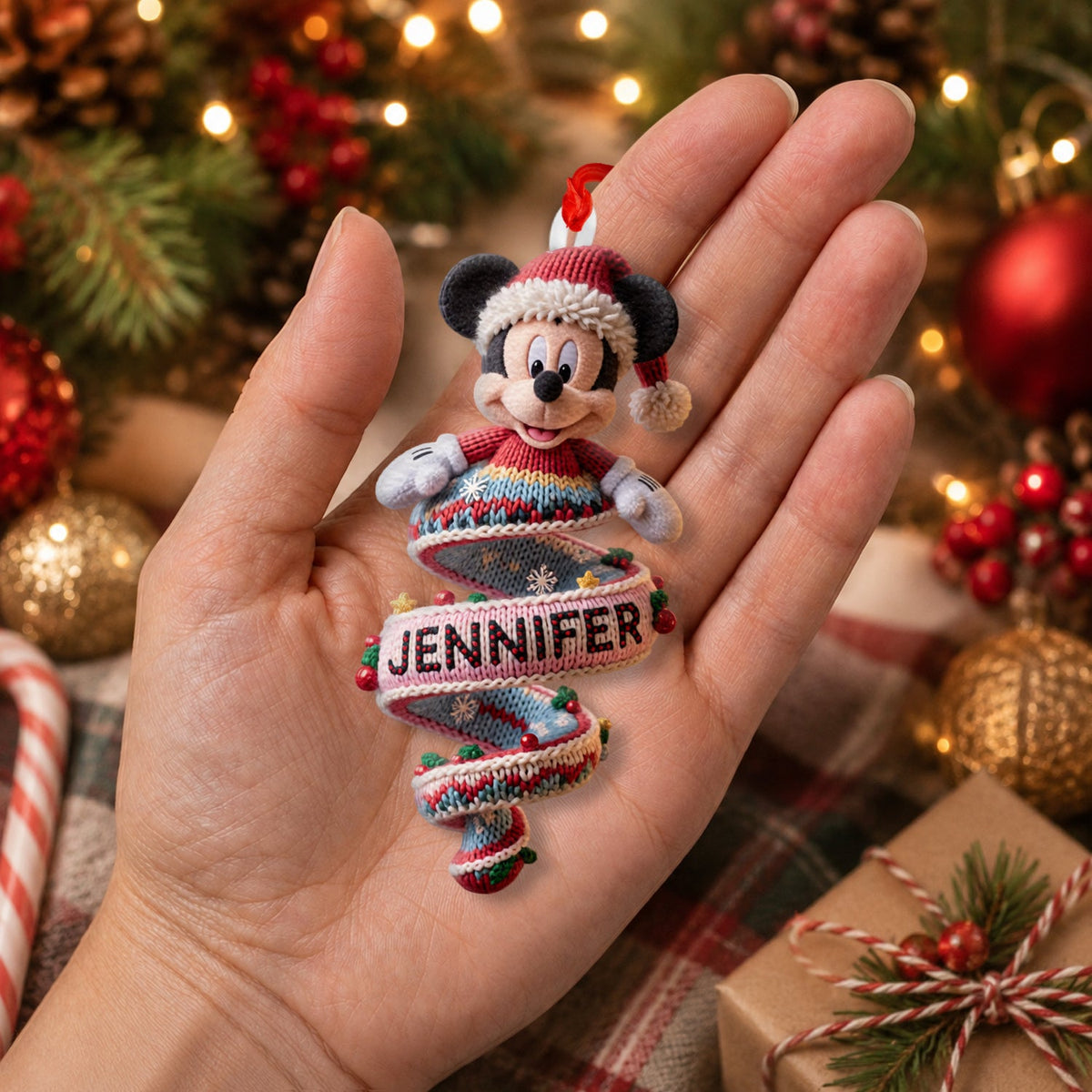 Magical Christmas - Personalized Mouse Plush Ornament