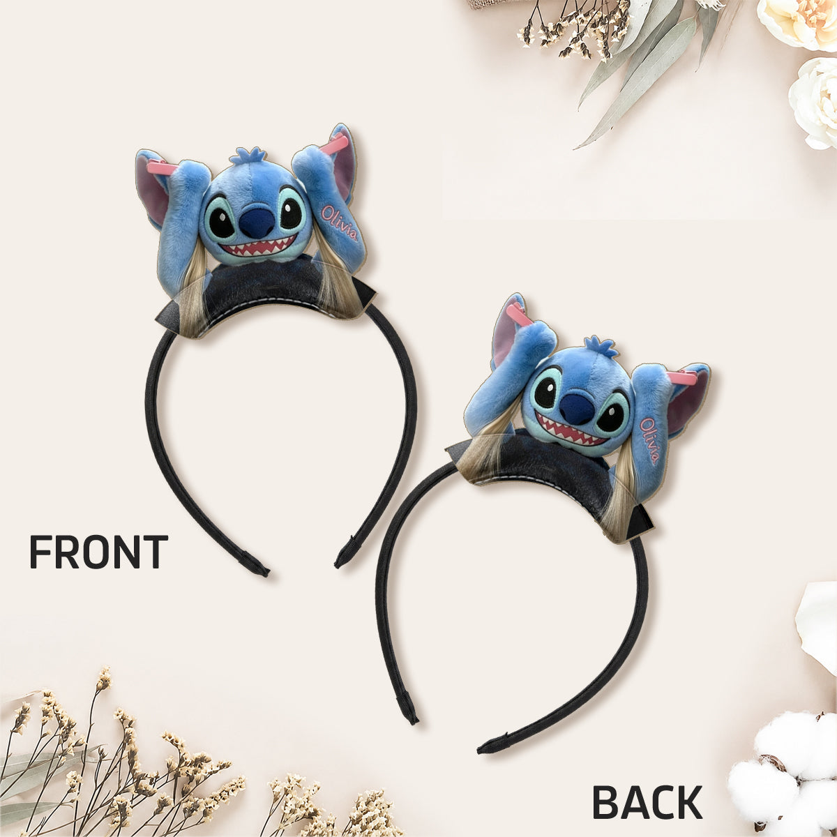 Funny Alien - Personalized Ohana Shaped Leather Headband