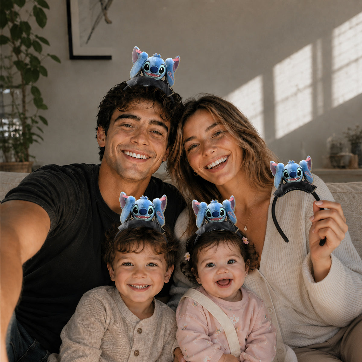 Funny Alien - Personalized Ohana Shaped Leather Headband