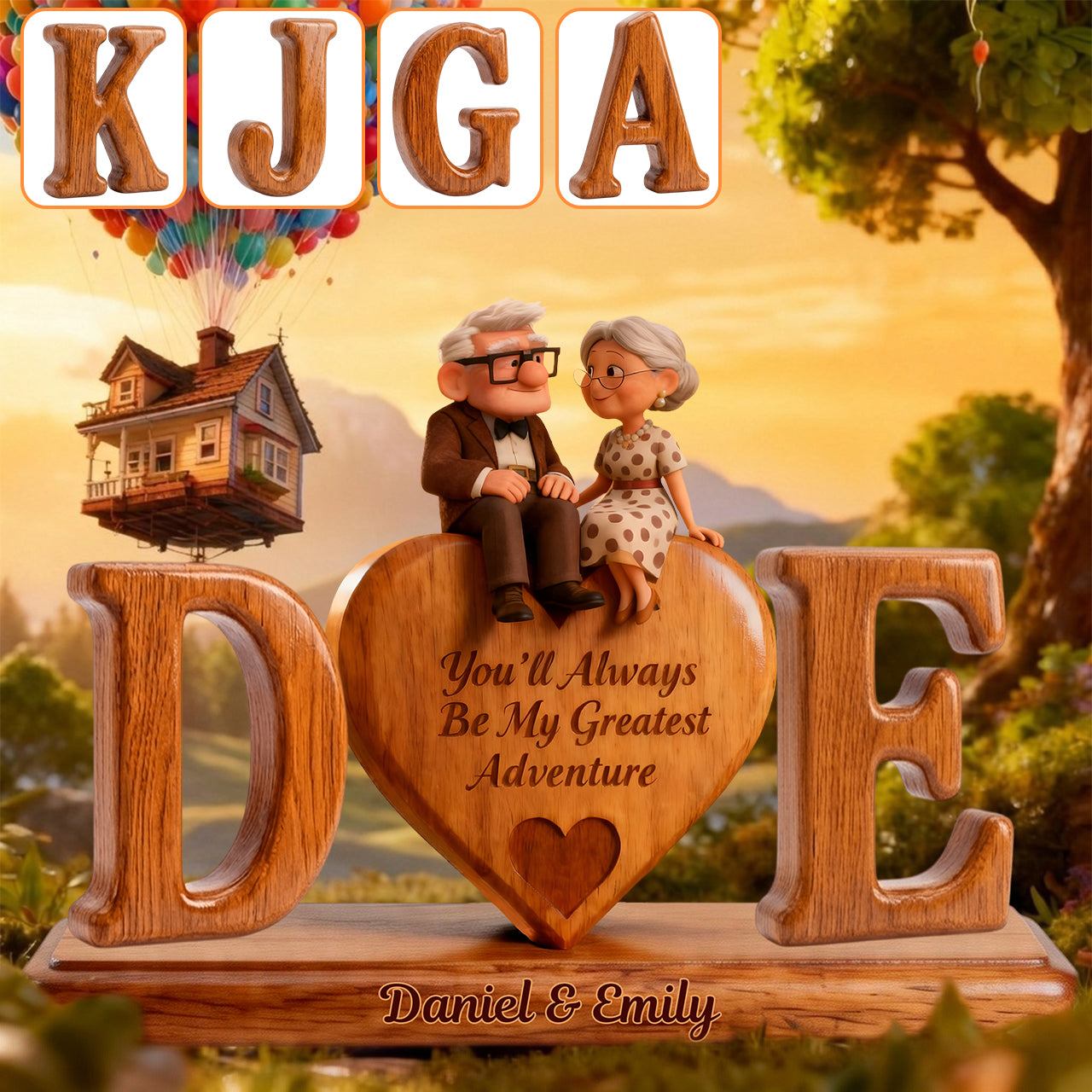 You'll Always Be My Greatest Adventure - Personalized Up Movie Couple Custom Shaped Wood Plaque