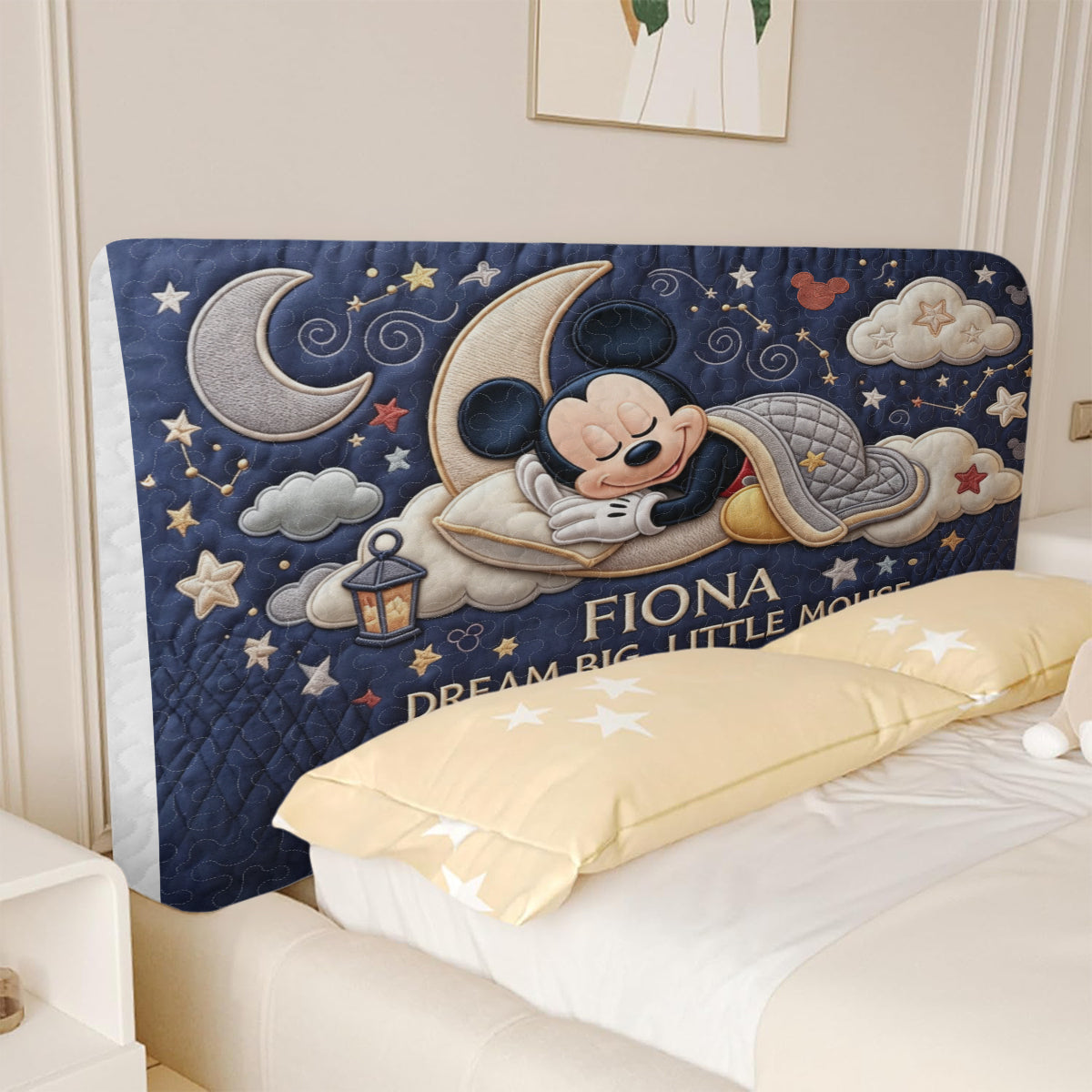 Dream Big, Little Mouse - Personalized Mouse Headboard Slipcover