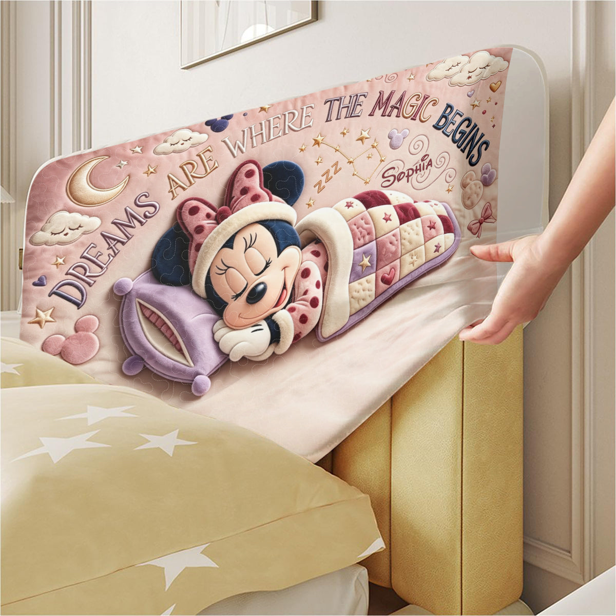 Dream Big, Little Mouse - Personalized Mouse Headboard Slipcover