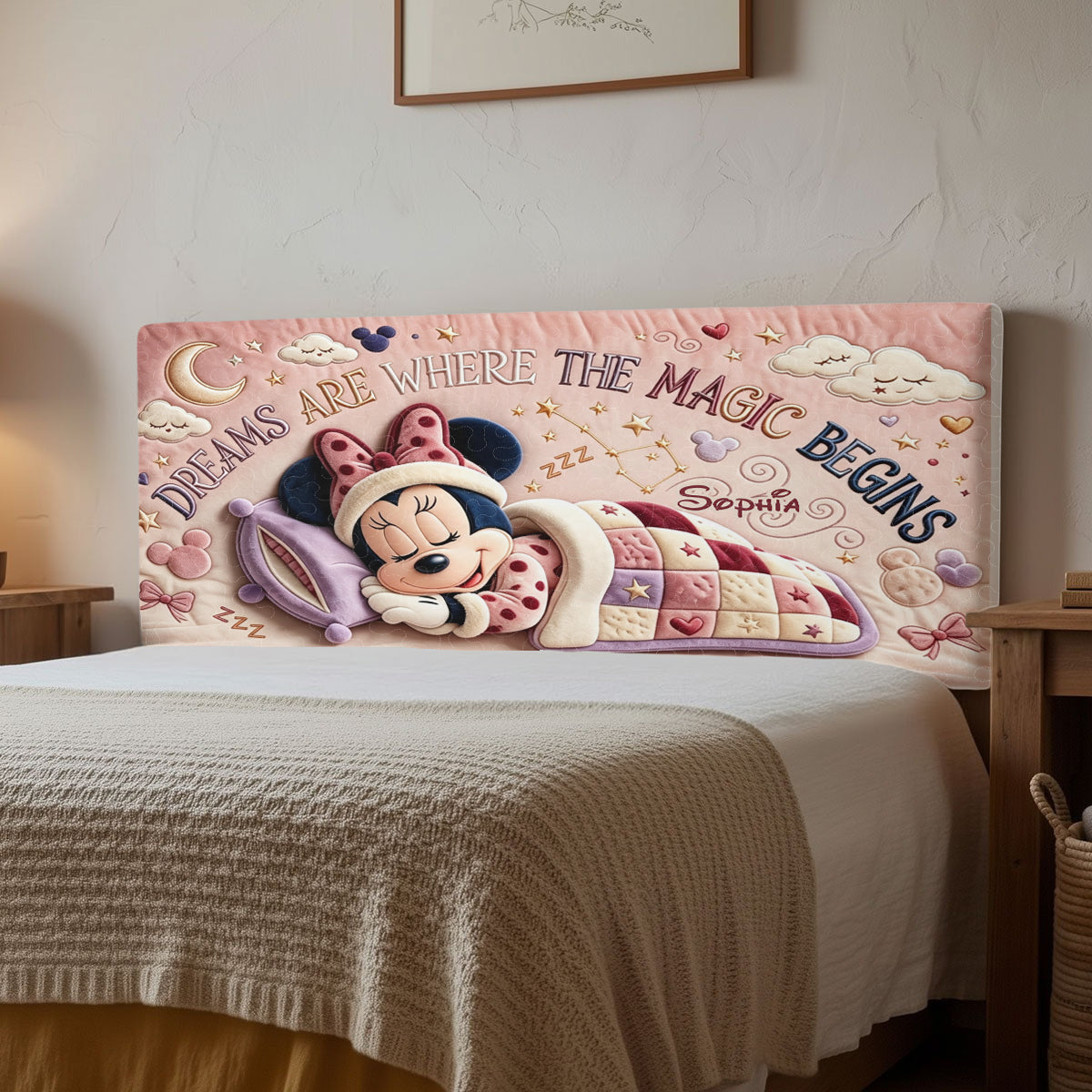 Dream Big, Little Mouse - Personalized Mouse Headboard Slipcover
