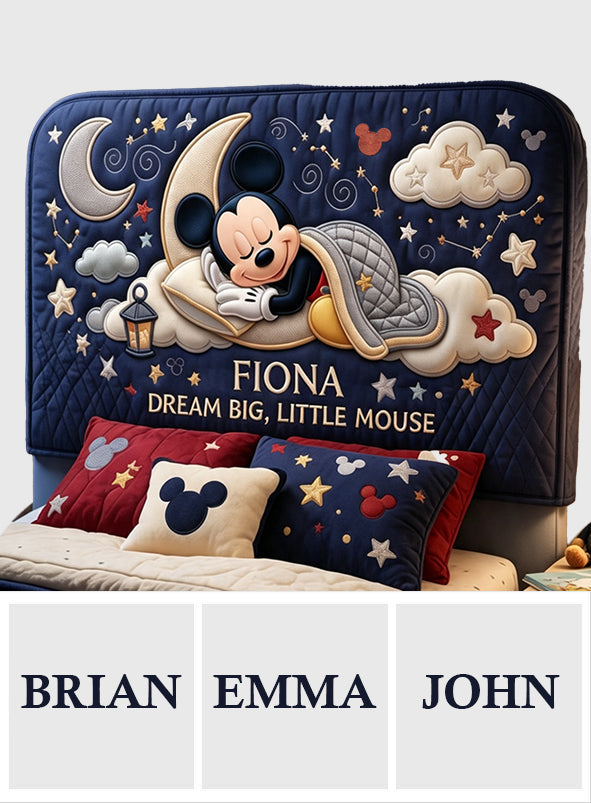 Dream Big, Little Mouse - Personalized Mouse Headboard Slipcover