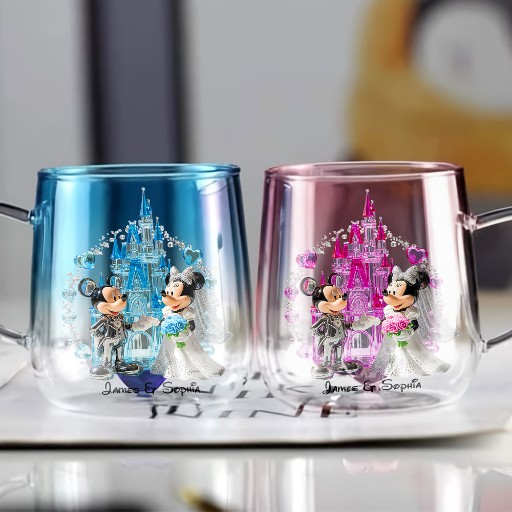 Happily Ever After - Personalized Mouse Gradient Glass Mug