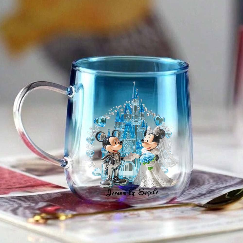 Happily Ever After - Personalized Mouse Gradient Glass Mug