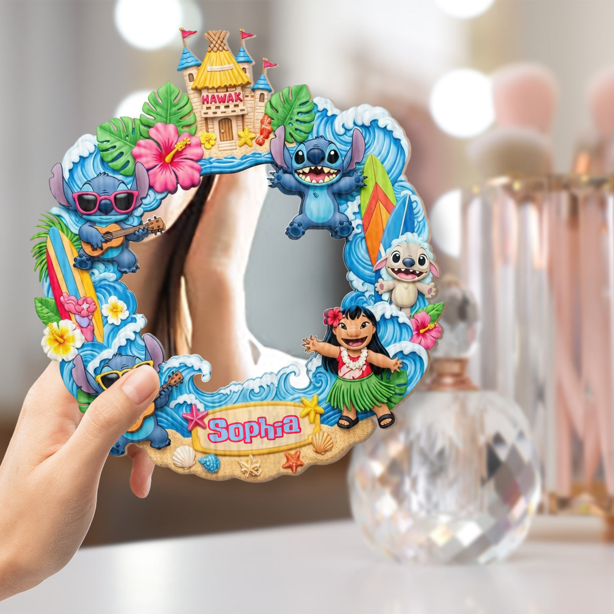 Tropical Alien Adventure - Personalized Ohana Wall Hanging Mirror