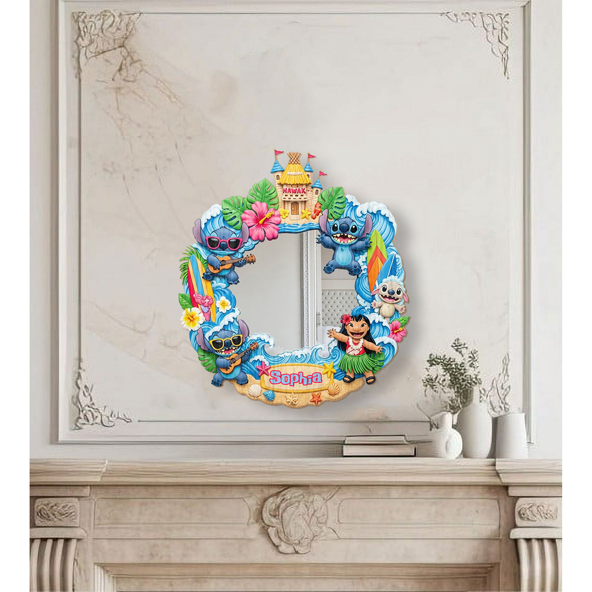 Tropical Alien Adventure - Personalized Ohana Wall Hanging Mirror