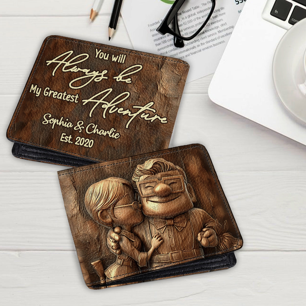 My Greatest Adventure - Personalized Mouse Leather Wallet