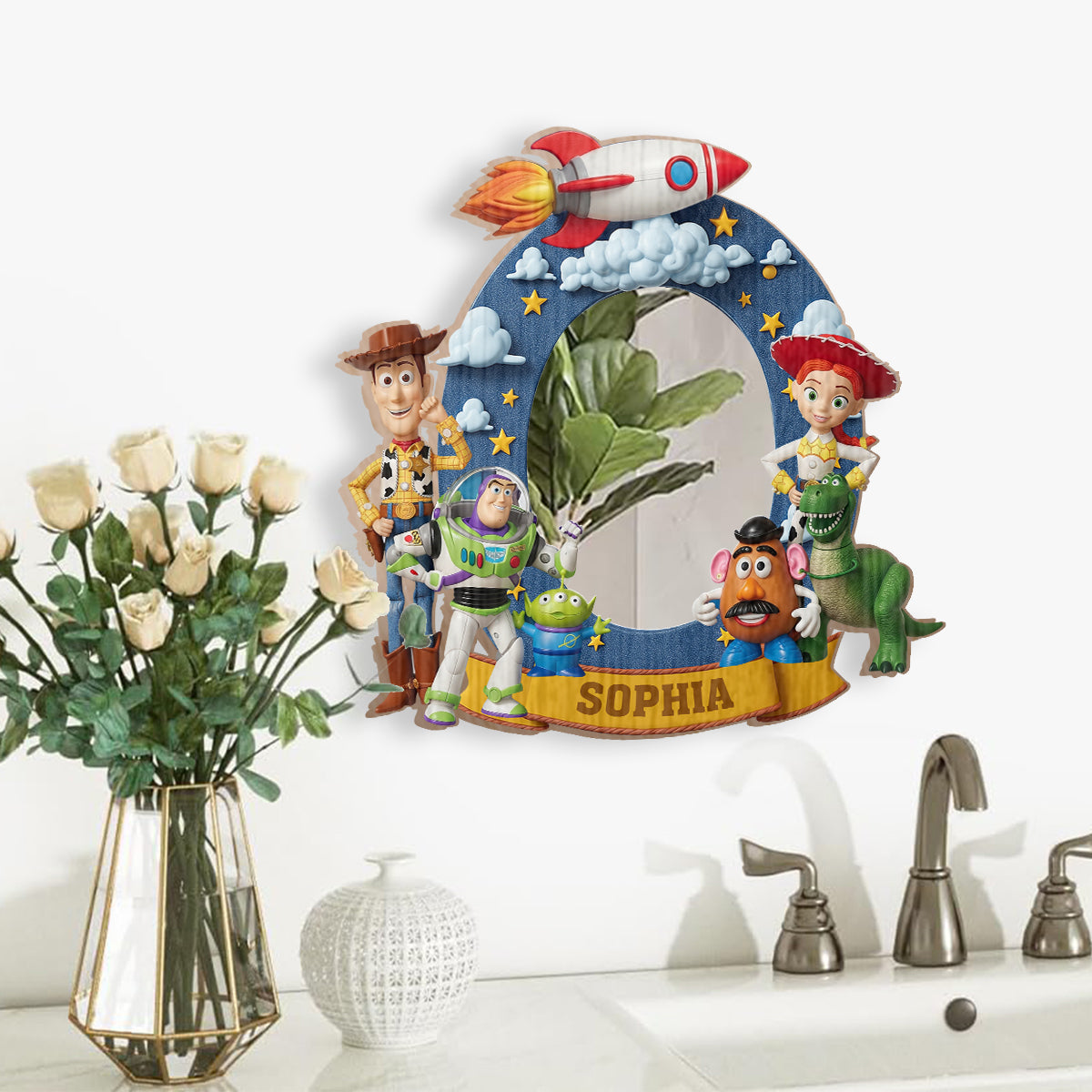 To Infinity And Beyond - Personalized Mouse Wall Hanging Mirror