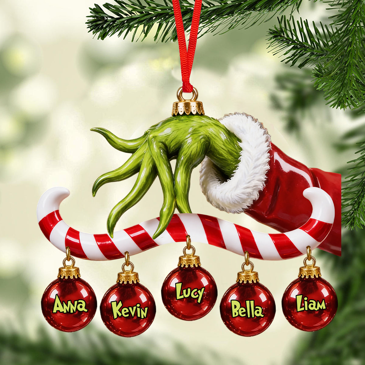 Merry Grinchmas - Personalized Stole Christmas Ornament With Charm