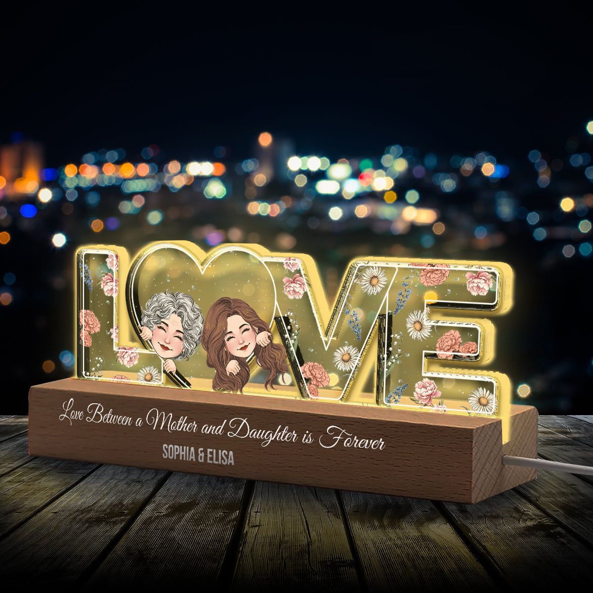 Love Between A Mother And Daughter Is Forever - Personalized Mother Custom LED Night Light