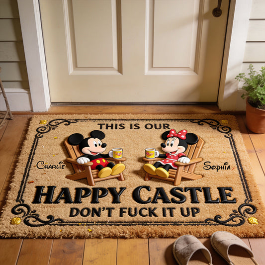 This Is Our Happy Castle - Personalized Mouse Non-Slip Tufted Rug