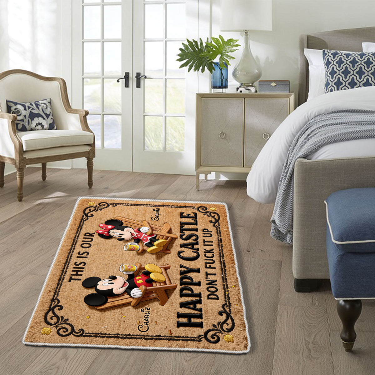 This Is Our Happy Castle - Personalized Mouse Non-Slip Tufted Rug