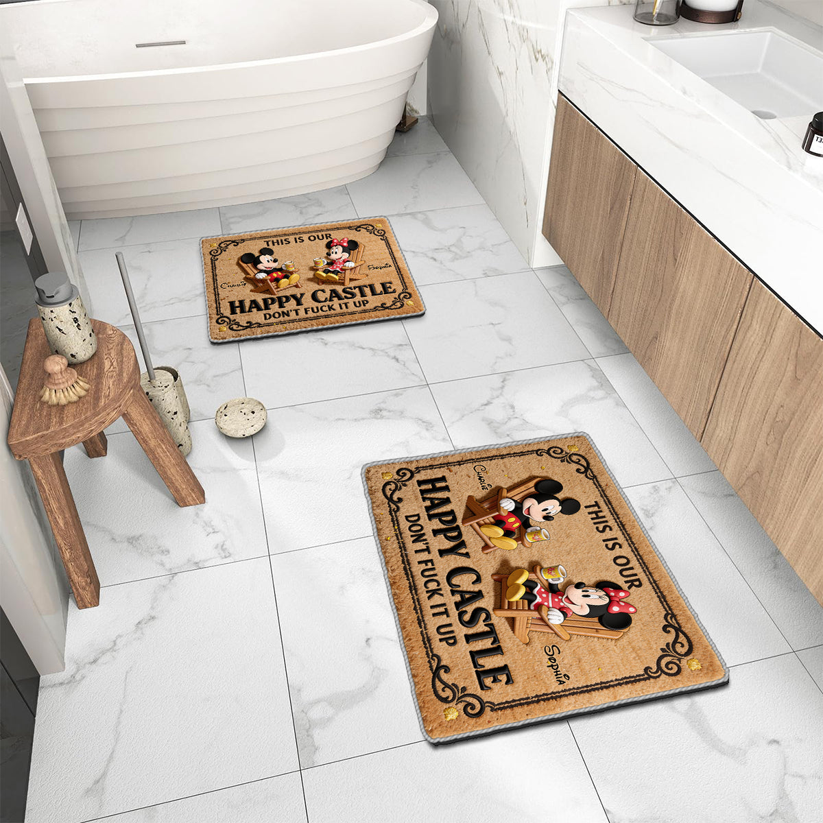 This Is Our Happy Castle - Personalized Mouse Non-Slip Tufted Rug