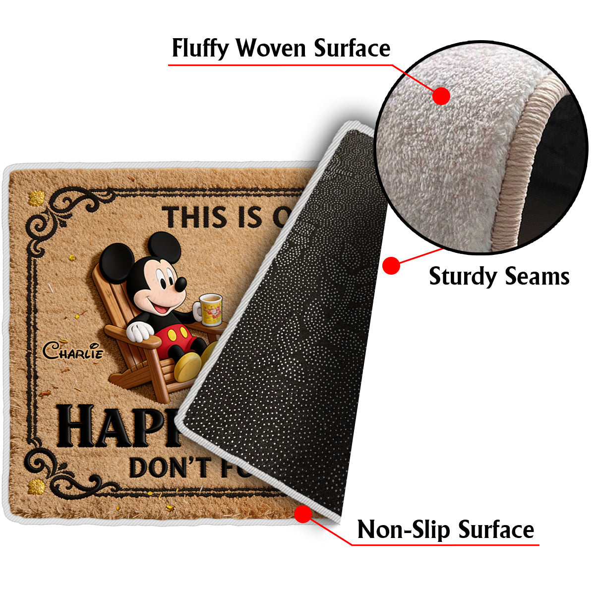This Is Our Happy Castle - Personalized Mouse Non-Slip Tufted Rug