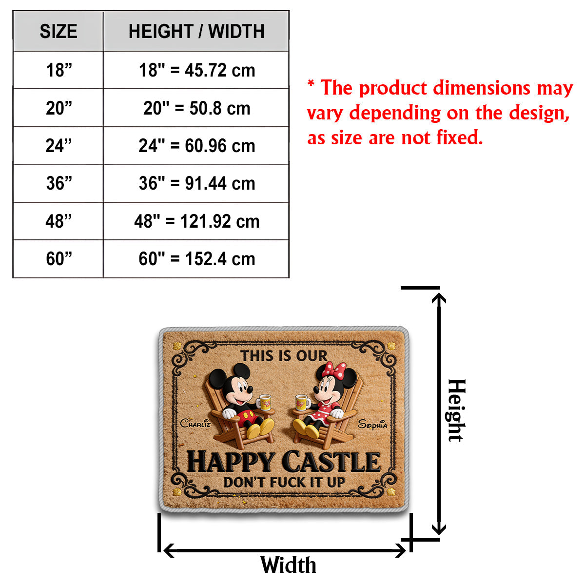 This Is Our Happy Castle - Personalized Mouse Non-Slip Tufted Rug