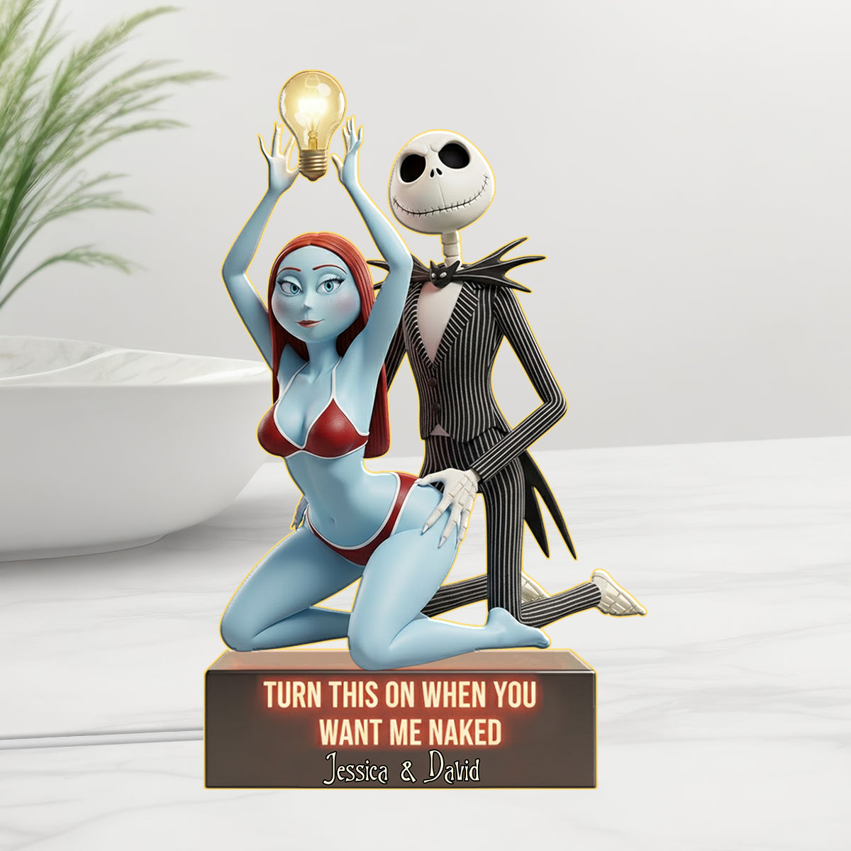 Funny Gift For Couple - Personalized Nightmare Acrylic LED Night Light
