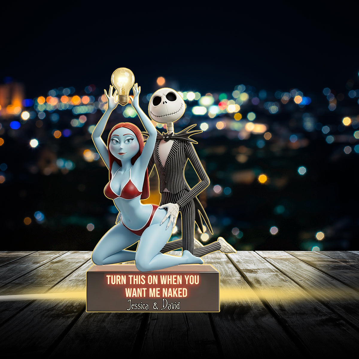 Funny Gift For Couple - Personalized Nightmare Acrylic LED Night Light