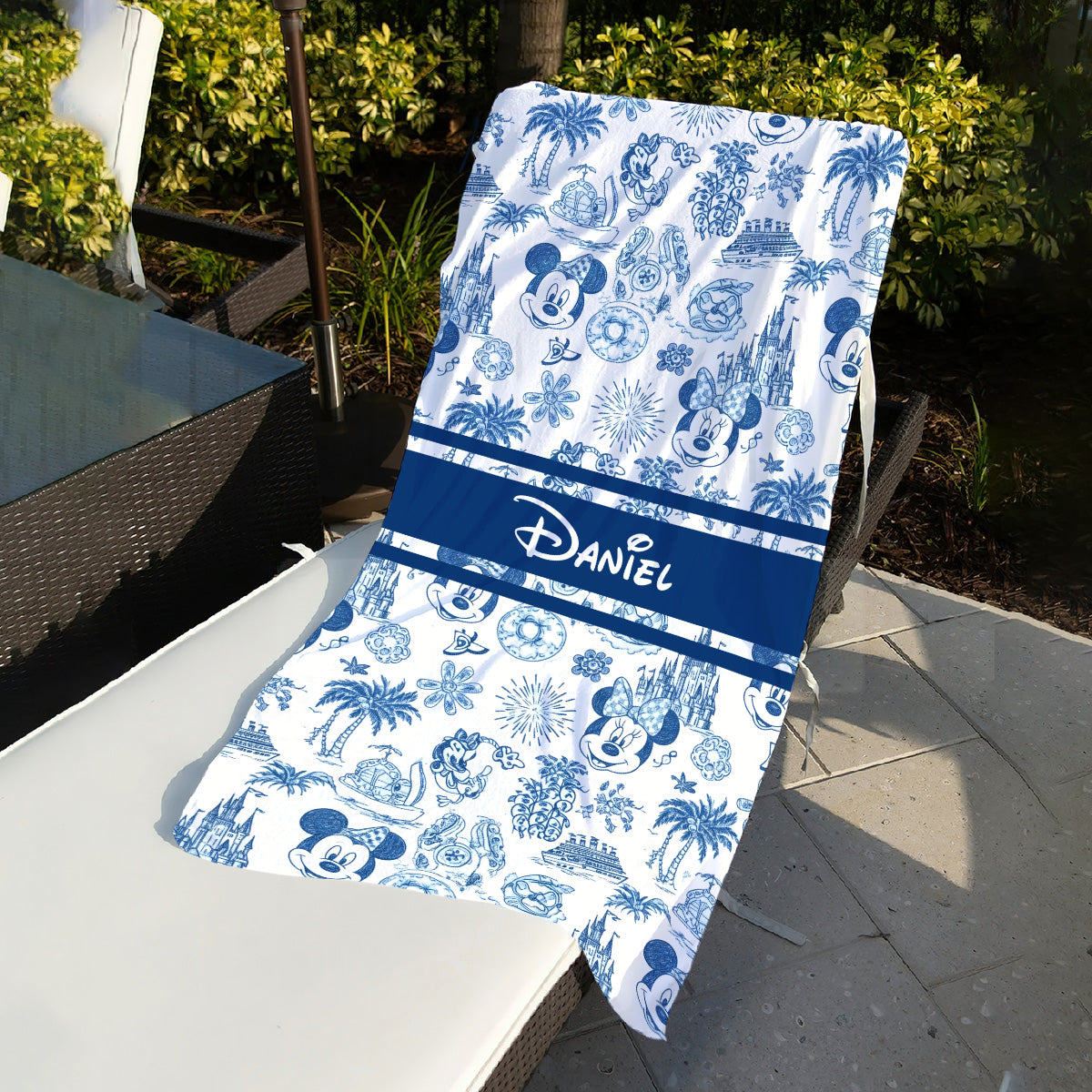 Magical Love Toile De Jouy - Personalized Mouse Quick-dry Beach Towel/ Bath Towel