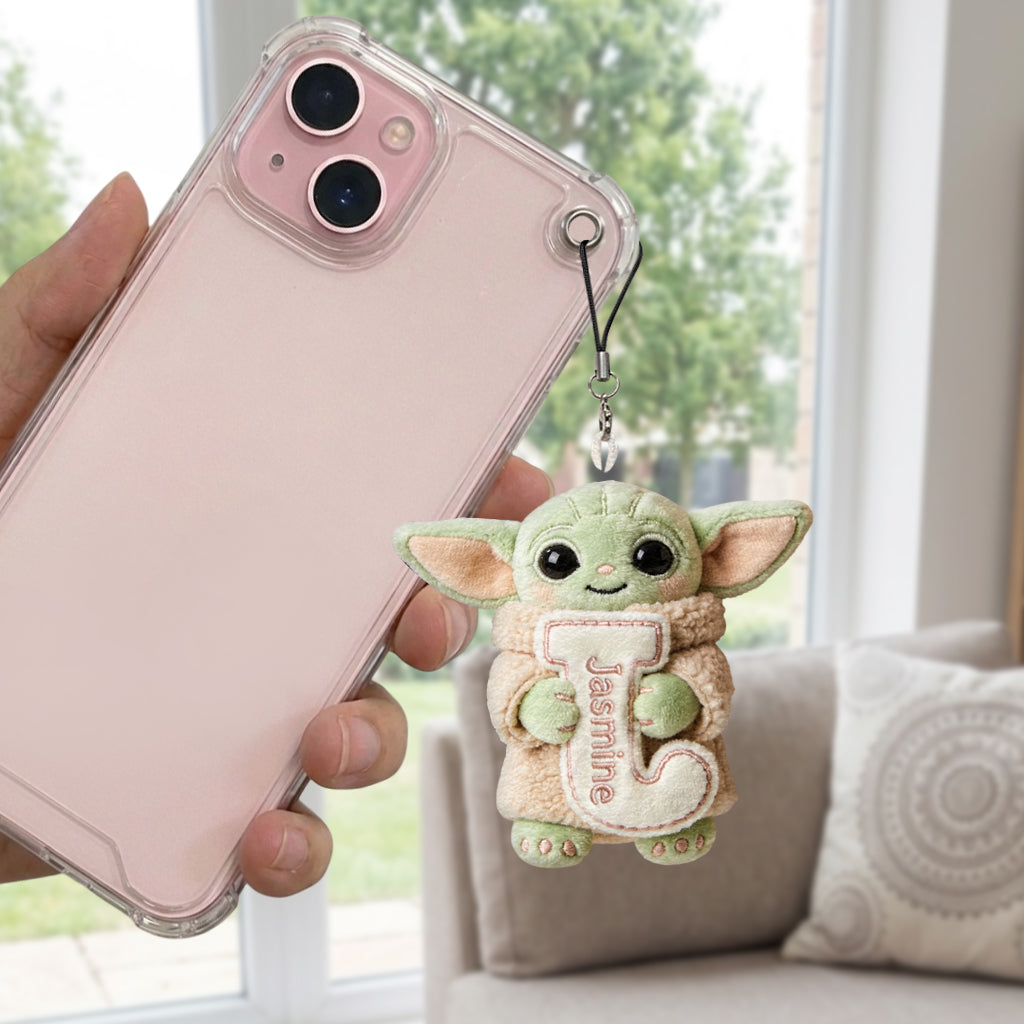 Cute Initial Letter Summer Vibe - Personalized The Force Plush Keychain