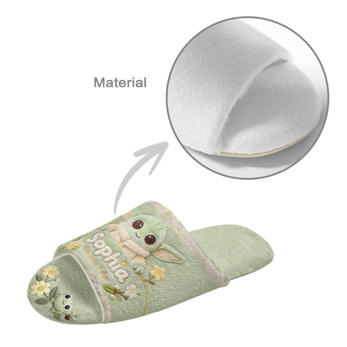 Too Cute I Am - Personalized The Force Open-Toe Slippers