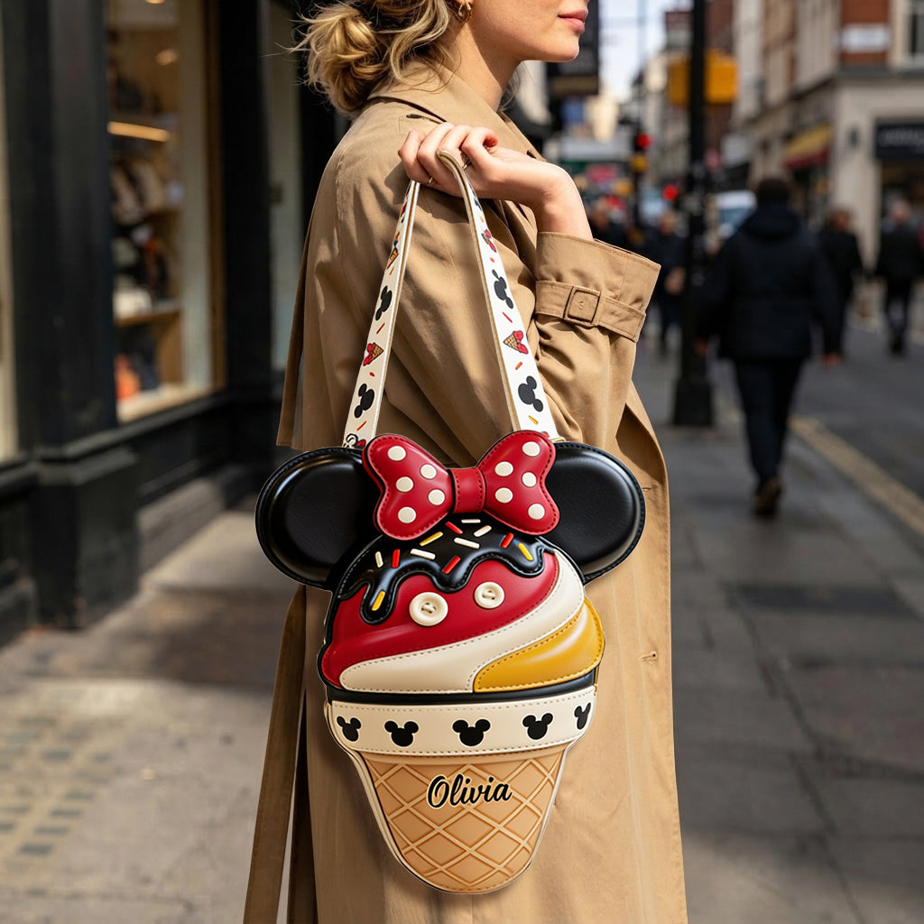 Magical Friends - Personalized Mouse Custom Shaped Leather Tote Bag