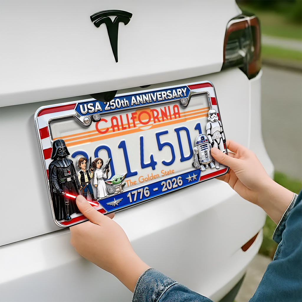 Darth Side America 250th Anniversary - Personalized The Force License Plate Frames