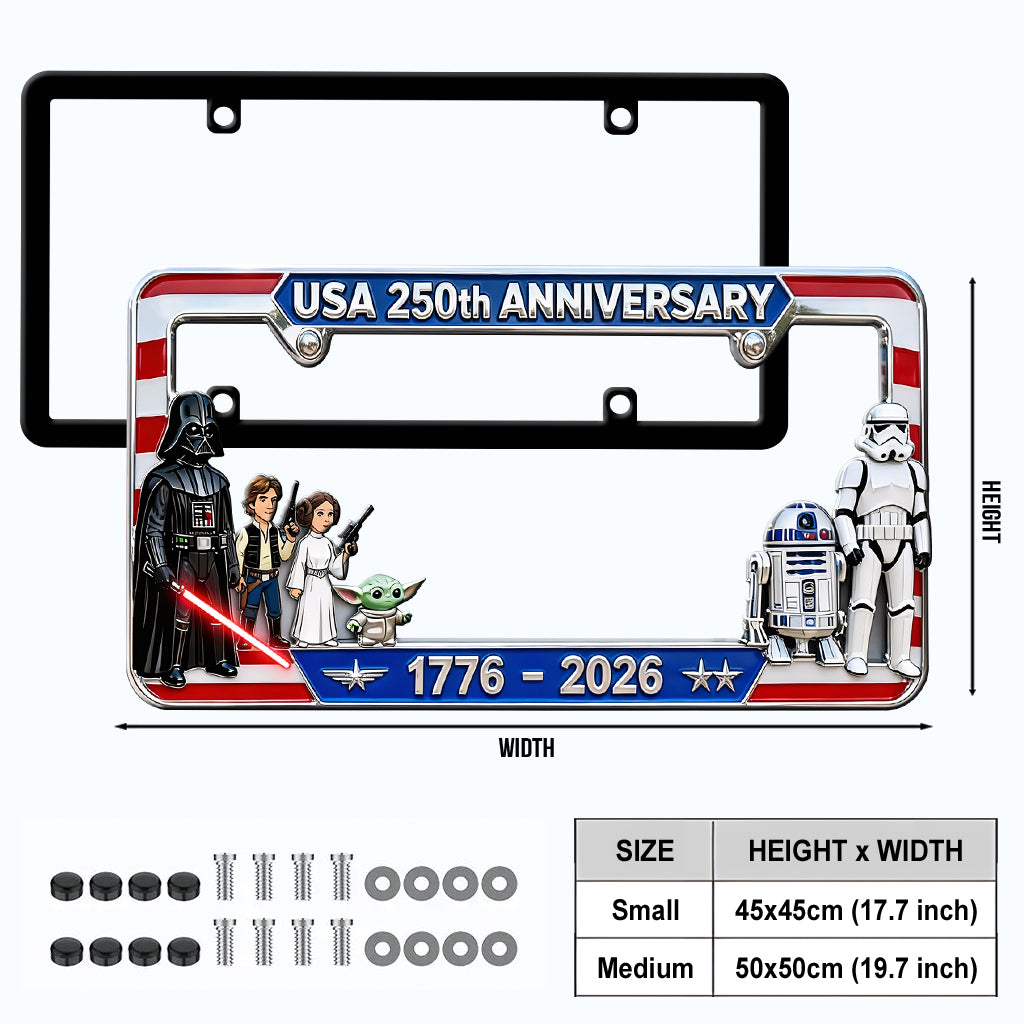 Darth Side America 250th Anniversary - Personalized The Force License Plate Frames