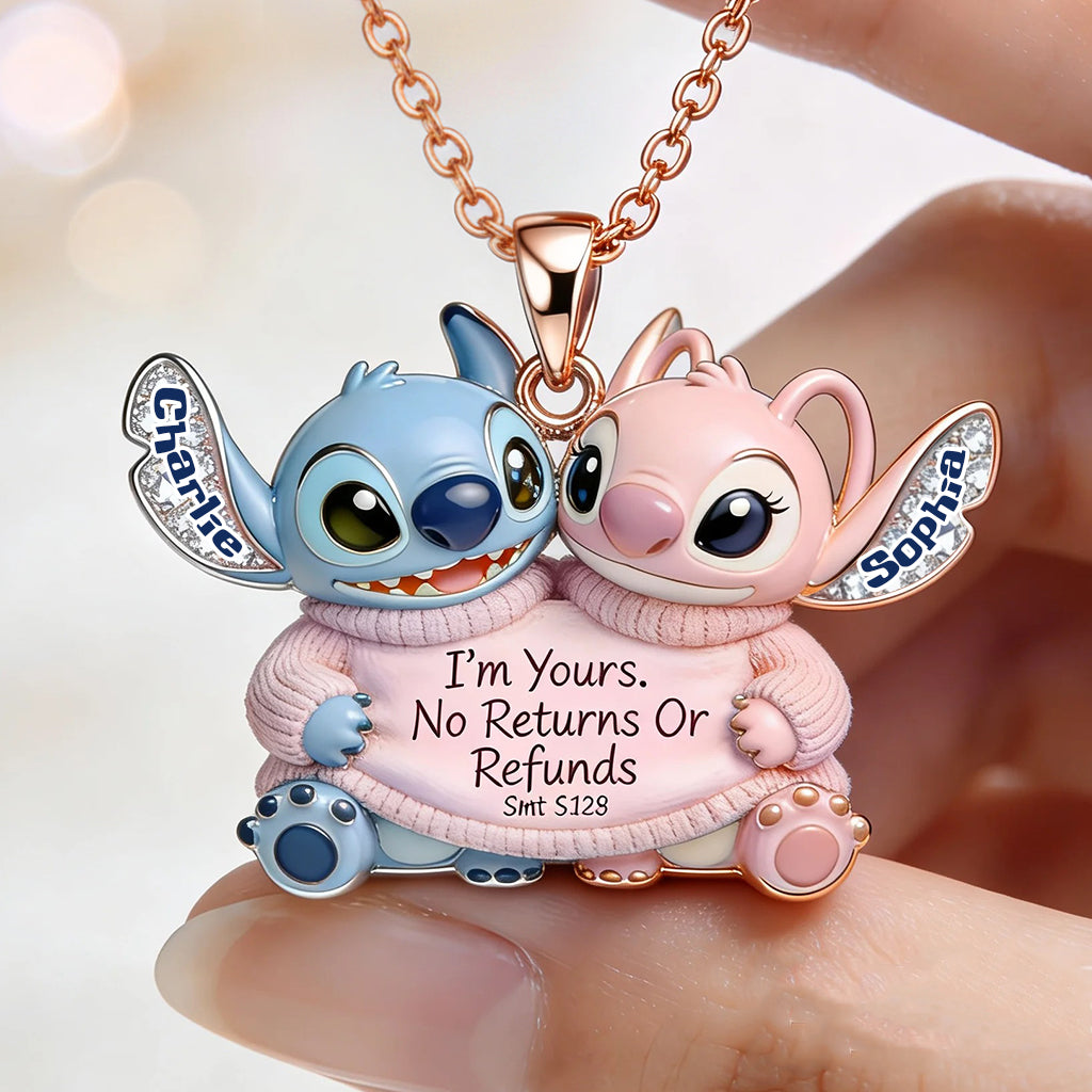 I'm Yours - Personalized Ohana Shaped Metal Pendant Necklace
