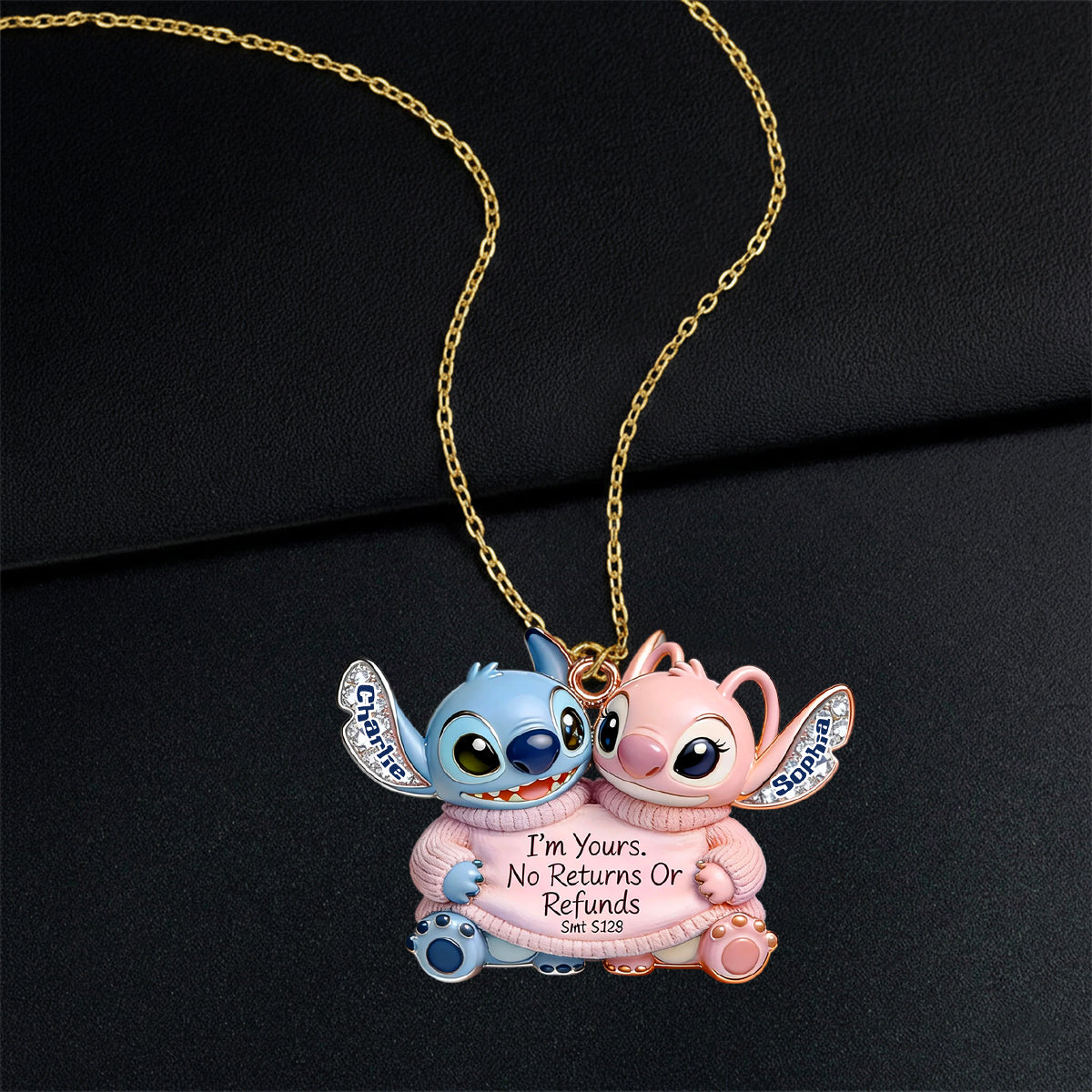 I'm Yours - Personalized Ohana Shaped Metal Pendant Necklace