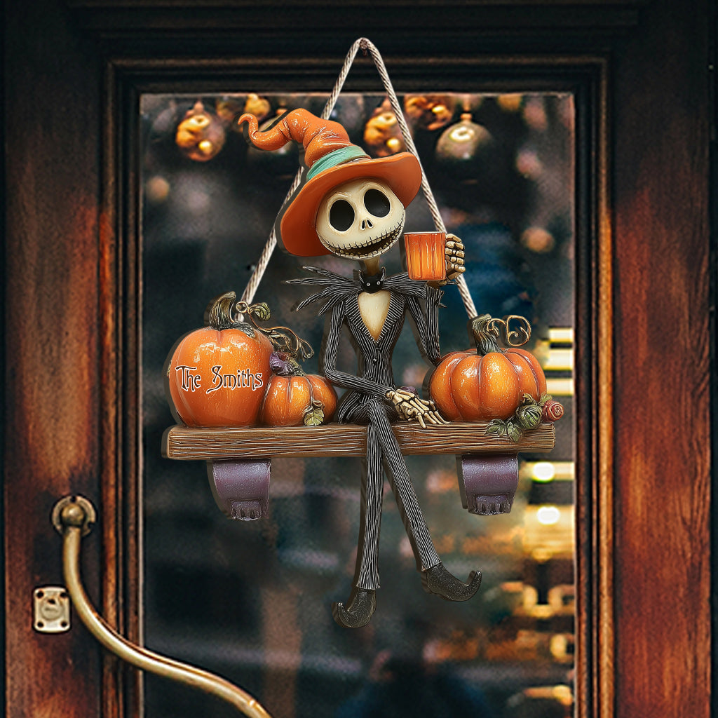 Hello Fall - Personalized Nightmare Custom Shaped Wood Sign