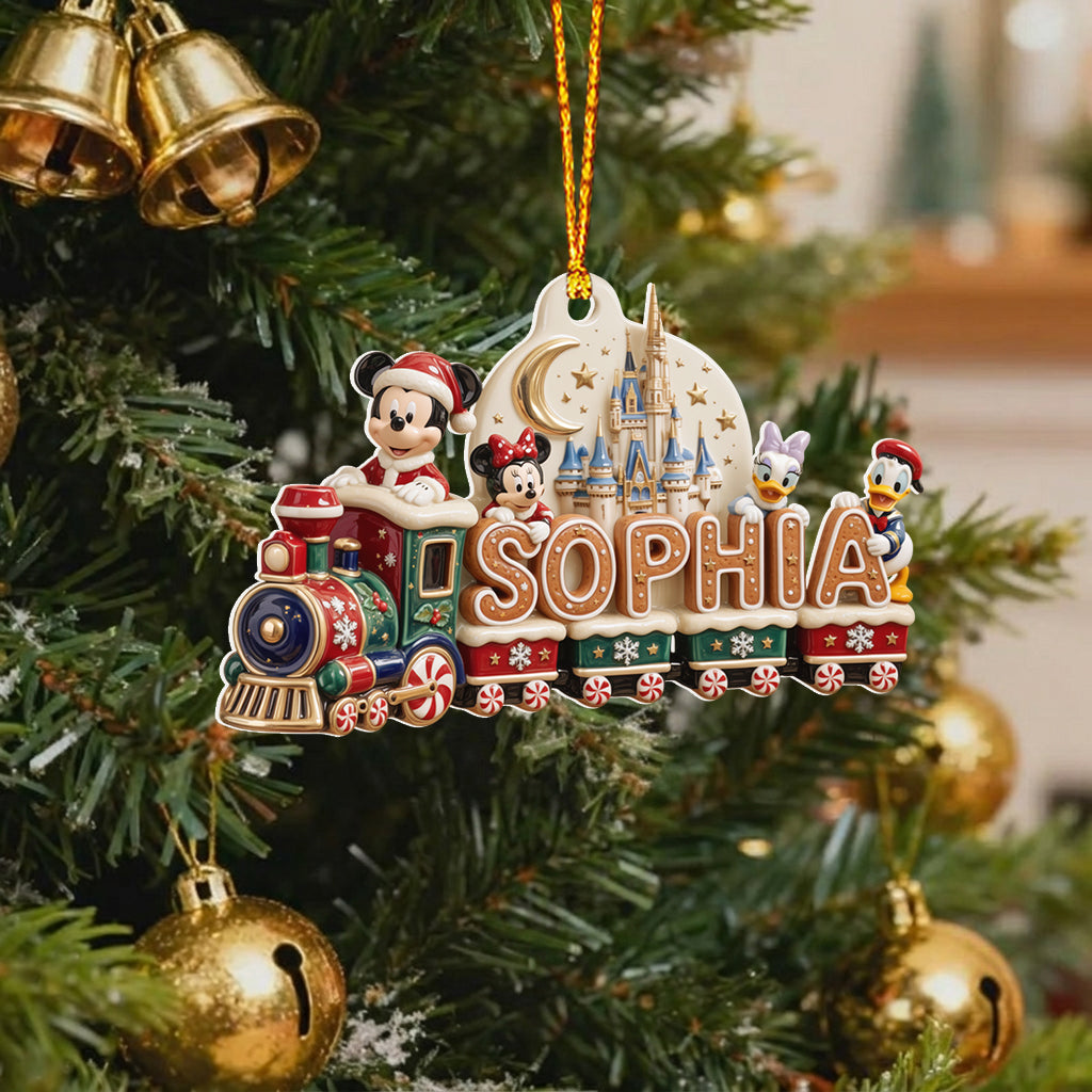 Magical Mouse Ears Name Train Letter - Personalized Mouse Premium 3D Ornament