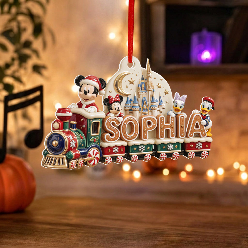 Magical Mouse Ears Name Train Letter - Personalized Mouse Premium 3D Ornament