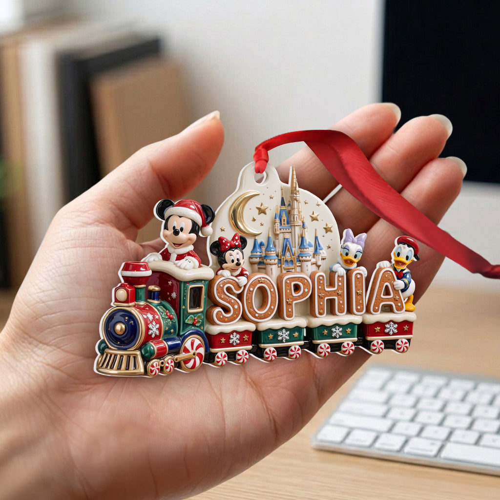 Magical Mouse Ears Name Train Letter - Personalized Mouse Premium 3D Ornament