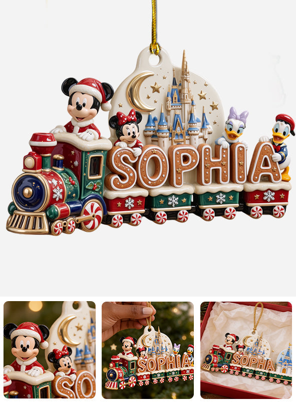Magical Mouse Ears Name Train Letter - Personalized Mouse Premium 3D Ornament